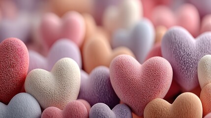 Obraz premium Soft Colorful Heart Background for Valentine Romance 