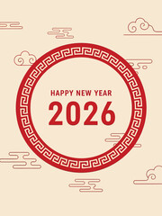Digital banner happy chinese new year, vector illustration design