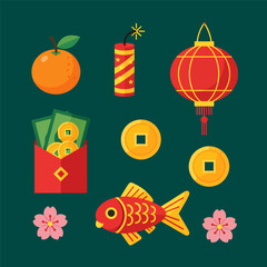 Chinese new year decoration elements, vector illustration design