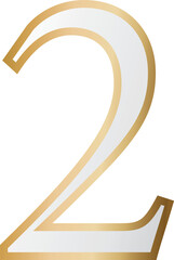 two 2 golden number font