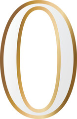 zero 0 golden number font