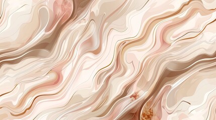 Abstract wavy design in soft beige and pink tones, ideal for backgrounds or digital art.