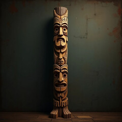 Ancient Spirits: Carved Wooden Totem Pole