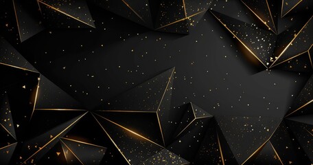 Abstract geometric background with black and gold elements, suitable for design projects.