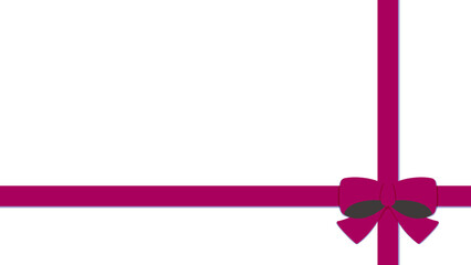 ポップなツートンカラーの包装したリボンフレーム素材ピンクと茶色