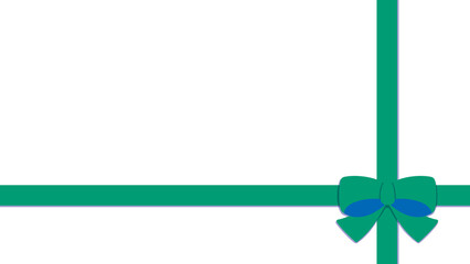 ポップなツートンカラーの包装したリボンフレーム素材緑と青