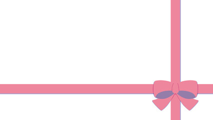 ポップなツートンカラーの包装したリボンフレーム素材ピンクと紫