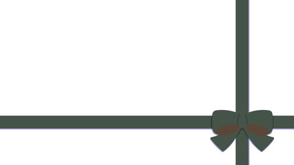 ポップなツートンカラーの包装したリボンフレーム素材緑と茶色