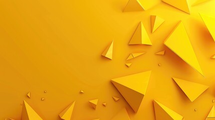Abstract yellow background with scattered geometric shapes creating a vibrant design.