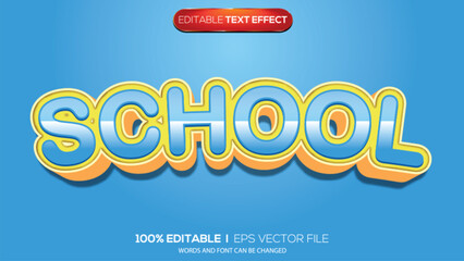 3d text effect school theme