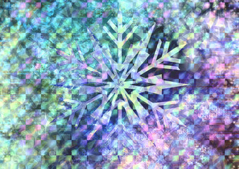 雪の結晶　ホログラムデザイン