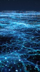 Glowing Blue Network Connections Spread Across Dark Background
