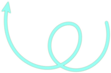 Hand drawn upward spiral arrow 