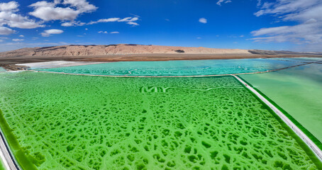 Aerial photography of Mangya Emerald Lake in Mangya City, Haixi Prefecture, Qinghai Province © 晓晓 任