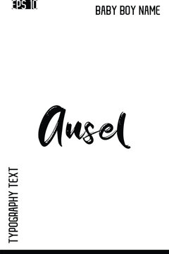 Ansel  -Boy Names Stylish Brush Typography Text Lettering Vector Design