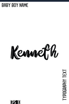 Kenneth   -Modern Baby Boy Names Stylish Brush Typography Hand Drawn Lettering Vector