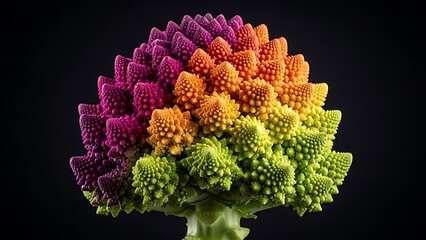 Romanesco Broccoli Colorful Fractal Vegetable Background Food Plant Healthy Eating