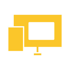 Fototapeta premium Simple computer monitor and mobile phone graphic