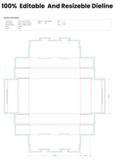 Obraz premium cardboard tray box dieline template box dieline die lines packaging custom dieline box cardboard box dieline pizza box dieline printable product packaging layout,