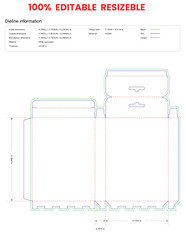 hanging extra slim tall box dieline template box dieline die lines packaging custom dieline  box cardboard box dieline pizza box dieline printable product packaging layout,