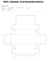 Obraz premium hot dog tray box dieline template box dieline die lines packaging custom dieline box cardboard box dieline pizza box dieline printable product packaging layout,