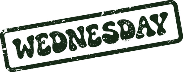 Classic grunge rubber stamp with the weekday WEDNESDAY for scheduling and planning
