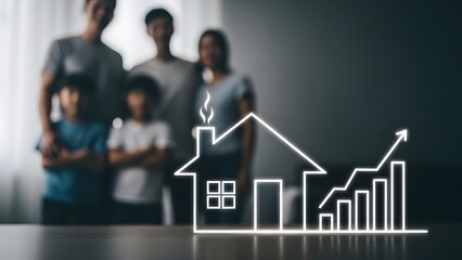 Family and housing market growth concept