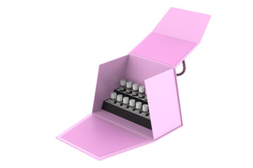 Luxury Magnetic Closure Flip Lid Box, Cosmetics Nail Polish Packaging Box for Gift. 3d illustration