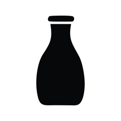 A Simple Silhouette of a Milk Bottle, Representing Dairy and Refreshment