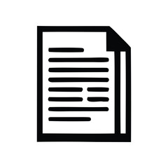 Clean graphic representation of a document with multiple lines of text, symbolizing official papers, digital files, data, and information processing