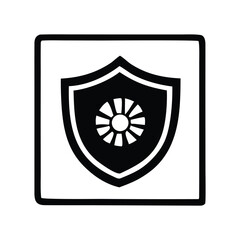 Robust digital security shield icon for data protection and system safety, representing steadfast defense and assured privacy in technological environments