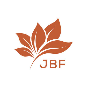  Modern Abstract Botanical Logo with Leaf Motif and Letter mark "JBF " JBF  Later Logo, 

