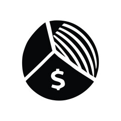 Financial Pie Chart Icon Representing Business Growth and Monetary Success