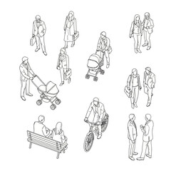 Isometric People Illustrations Diverse Activities and Interactions.