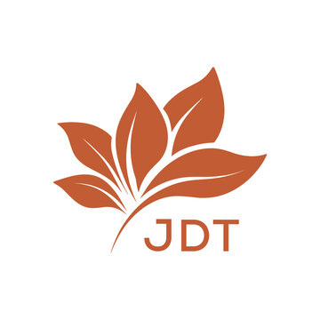  Modern Abstract Botanical Logo with Leaf Motif and Letter mark "JDT " JDT  Later Logo, 

