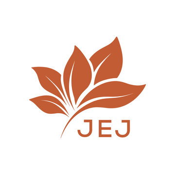  Modern Abstract Botanical Logo with Leaf Motif and Letter mark "JEJ " JEJ  Later Logo, 
