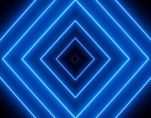 四角形の青のネオンのシームレス背景