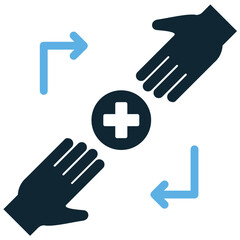 Obraz premium Health help icon vector for medical support and emergency assistance. Ideal for illustrating patient care, first aid services, and hospital guidance.