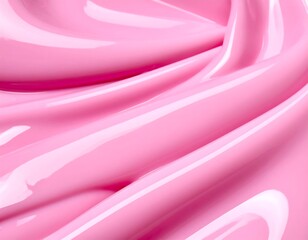 Glossy swirls of pink paint in smooth, flowing curves filling the frame