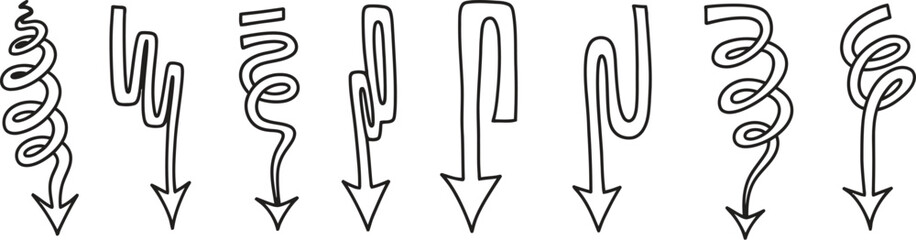 Obraz premium Collection of cactus illustrations with arrows