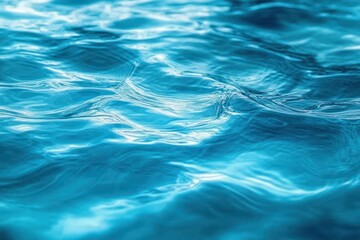 Fototapeta premium close-up of rippling turquoise water surface with soft light reflections and gentle undulating waves conveying a calm soothing mood
