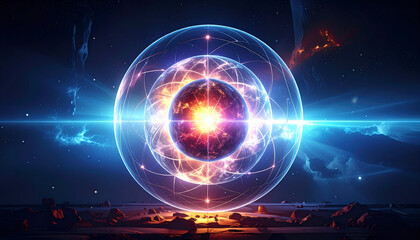 Vibrant Energy Sphere - A Captivating Display of Cosmic Power.