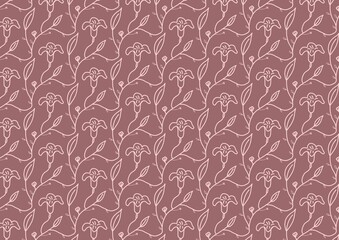 Floral Feminine Pink Background Seamless Pattern