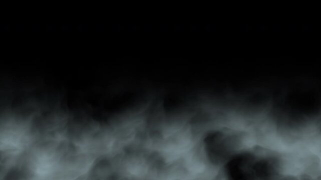 Loopable smoke animation with realistic swirling smoke plumes on black background, seamless particle motion ideal for VFX compositing, atmospheric and cinematic video.