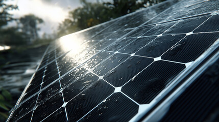 Outdoor Solar Panel Green Energy Charging Camping Life Scene, Eco-technology Integrated with Nature