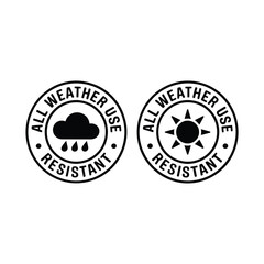 Obraz premium Weather resistant icons displaying rain and sun symbols within circular frames