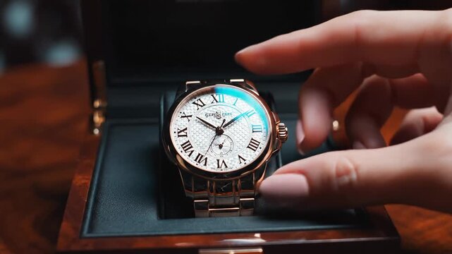 Elegant Gold Watch Unboxed Luxury Timepiece Reveal