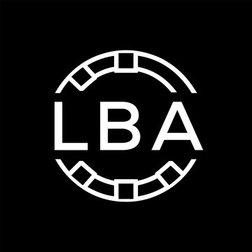 Clean Line Art Monogram Emblem for Brands, LBA Later Logo, Unique Letter Logo with Circular Motif,
