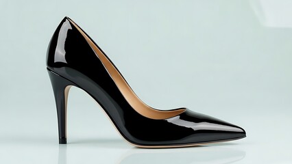 Fototapeta premium Black High Heel Fashion Shoe Elegant Footwear Style Luxury Classic Design