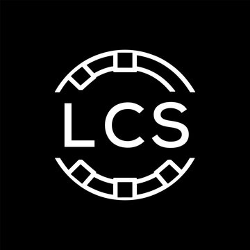 Clean Line Art Monogram Emblem for Brands, LCS Later Logo, Unique Letter Logo with Circular Motif,

